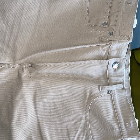 Helmut Lang Femme Hi Rider Straight Jeans Natural Tan High Rise - Picture 5 of 13